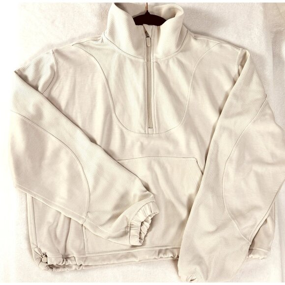 Lululemon Womens Brushed Softstreme Ribbed Half Zip Cream Size 12 Scandi Core - Picture 12 of 12